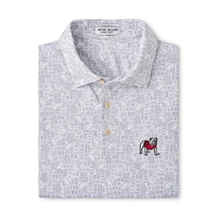 Georgia Peter Millar Standing Bulldog Out of Bounds Performance Polo