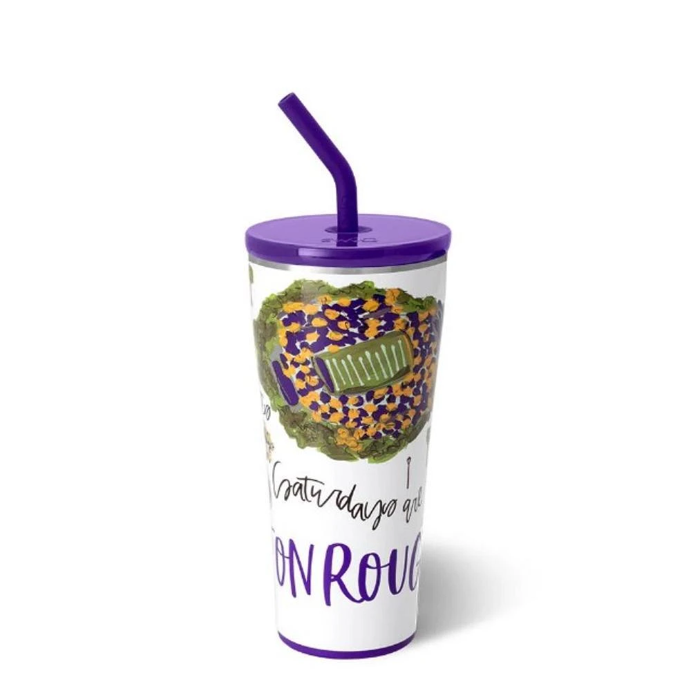 Baton Rouge 32 Oz Saturdays Straw Tumbler