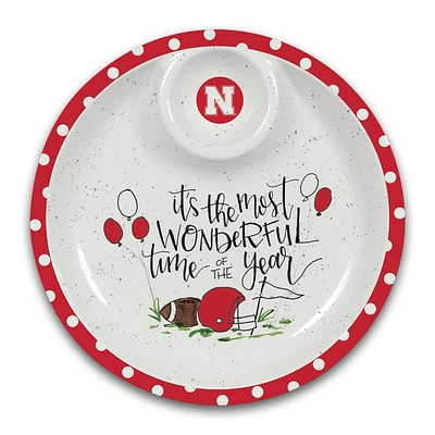 Nebraska Magnolia Lane Chip And Dip Melamine Platter