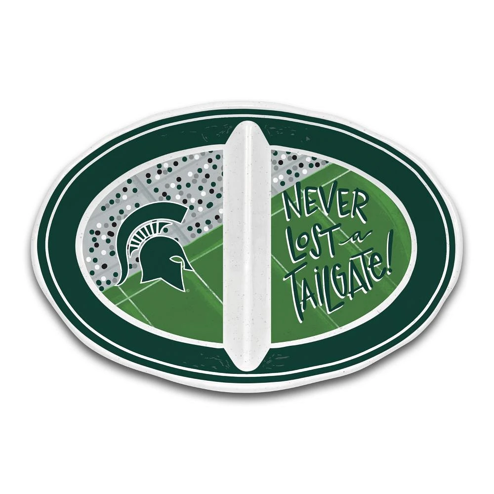 Michigan State Magnolia Lane 2 Section Tailgate Melamine Bowl