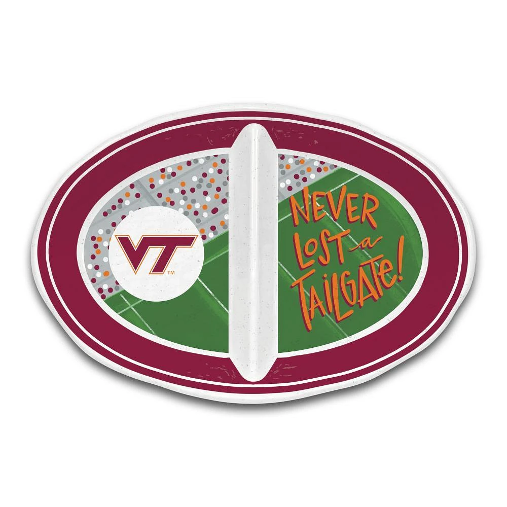 Virginia Tech Magnolia Lane 2 Section Tailgate Melamine Bowl