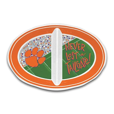 Clemson Magnolia Lane 2 Section Tailgate Melamine Bowl