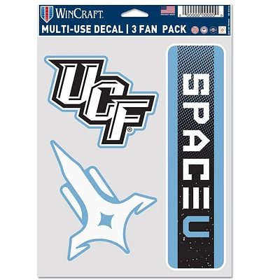 UCF WinCraft 3-Pack Space U Multi-Use Decals