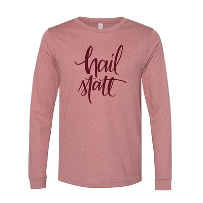 Mississippi State Hail Script Long Sleeve Bella Tee