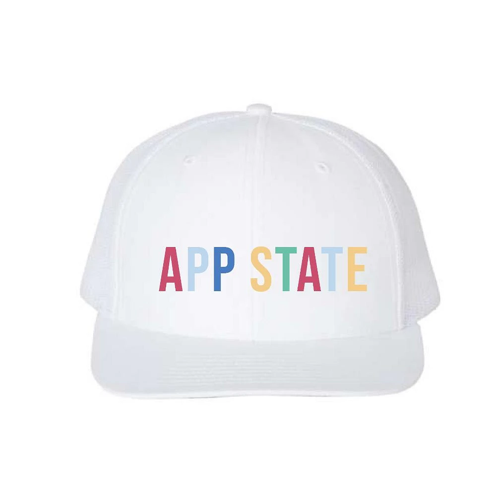 App State Women's Rainbow Mesh Trucker Hat