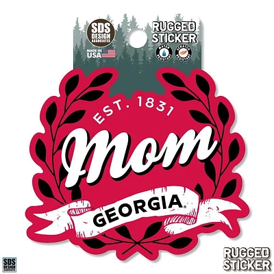 Georgia 3.25 Inch Mom Leaves Rugged Sticker Decal