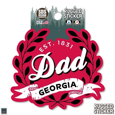 Georgia 3.25 Inch Dad Leaves Rugged Sticker Decal