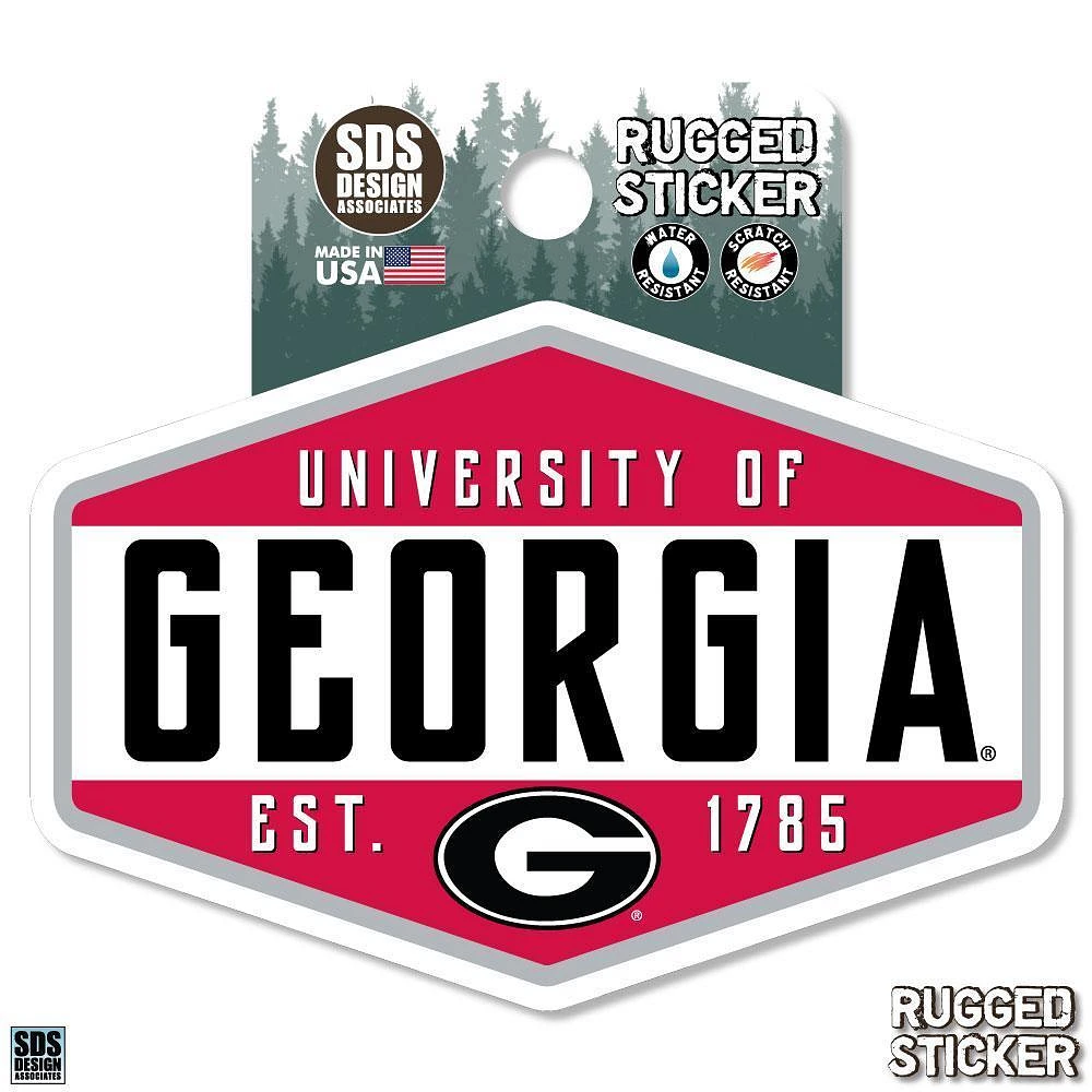 Georgia 3.25 Inch Hexagon Badge Rugged Sticker Decal