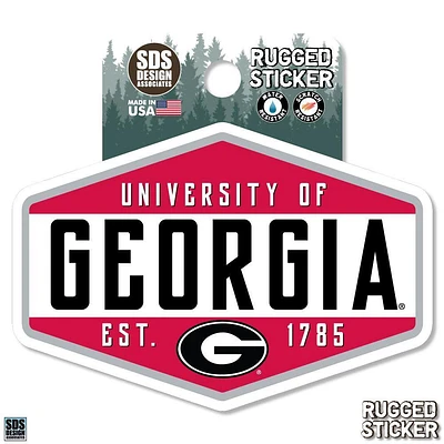 Georgia 3.25 Inch Hexagon Badge Rugged Sticker Decal