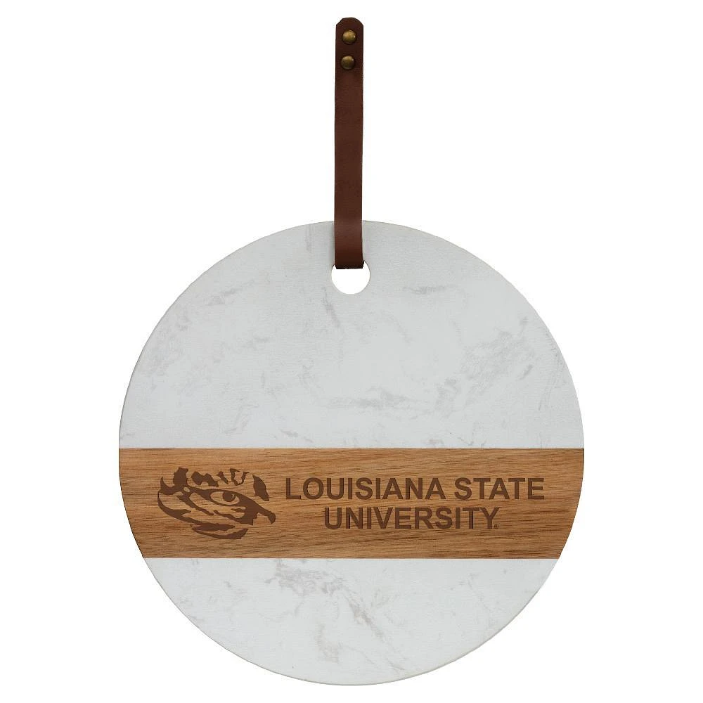 LSU Marble and Acacia Wood Charcuterie Board