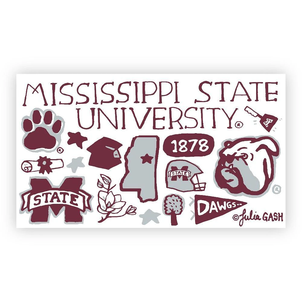 Mississippi State Julia Gash Recycled Wood Fridge Magnet