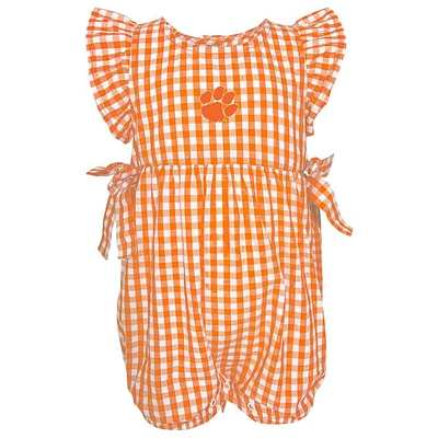 Clemson Garb Infant Constance Gingham Bubble Onesie