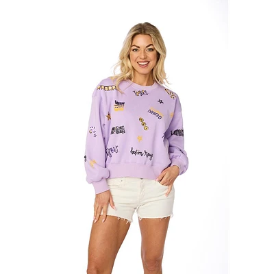 LSU Stewart Simmons The Sequin Spirit Sweatshirt