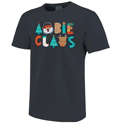 Auburn Aubie Claus Holiday Letters Comfort Colors Tee