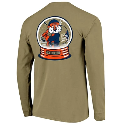 Auburn Aubie Claus Snow Globe Comfort Colors Long Sleeve Tee