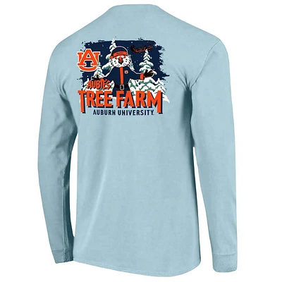 Auburn Aubie Claus Tree Farm Comfort Colors Long Sleeve Tee