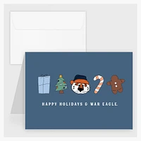 Auburn Aubie Claus 8-Pack Mini Icons Holiday Cards