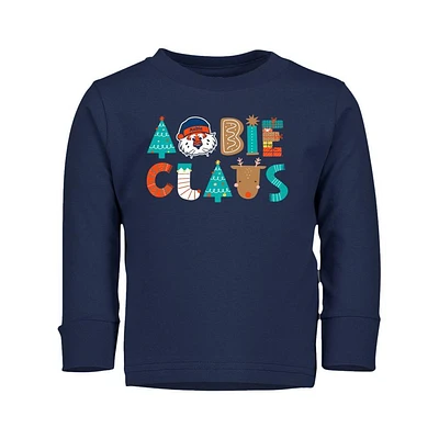 Auburn Aubie Claus Toddler Holiday Letters Long Sleeve Tee