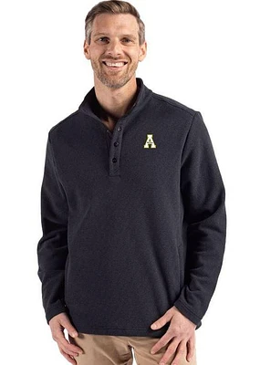 App State Cutter & Buck Hunts Point Textured Fleece Snap Pullover