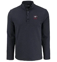 Georgia Cutter & Buck Hunts Point Textured Fleece Snap Pullover