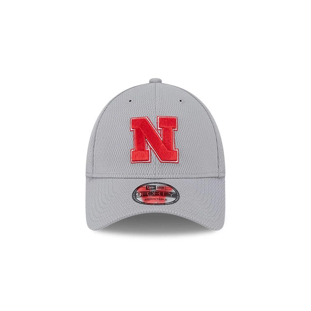 Nebraska New Era 9Forty Grey Snapback Hat