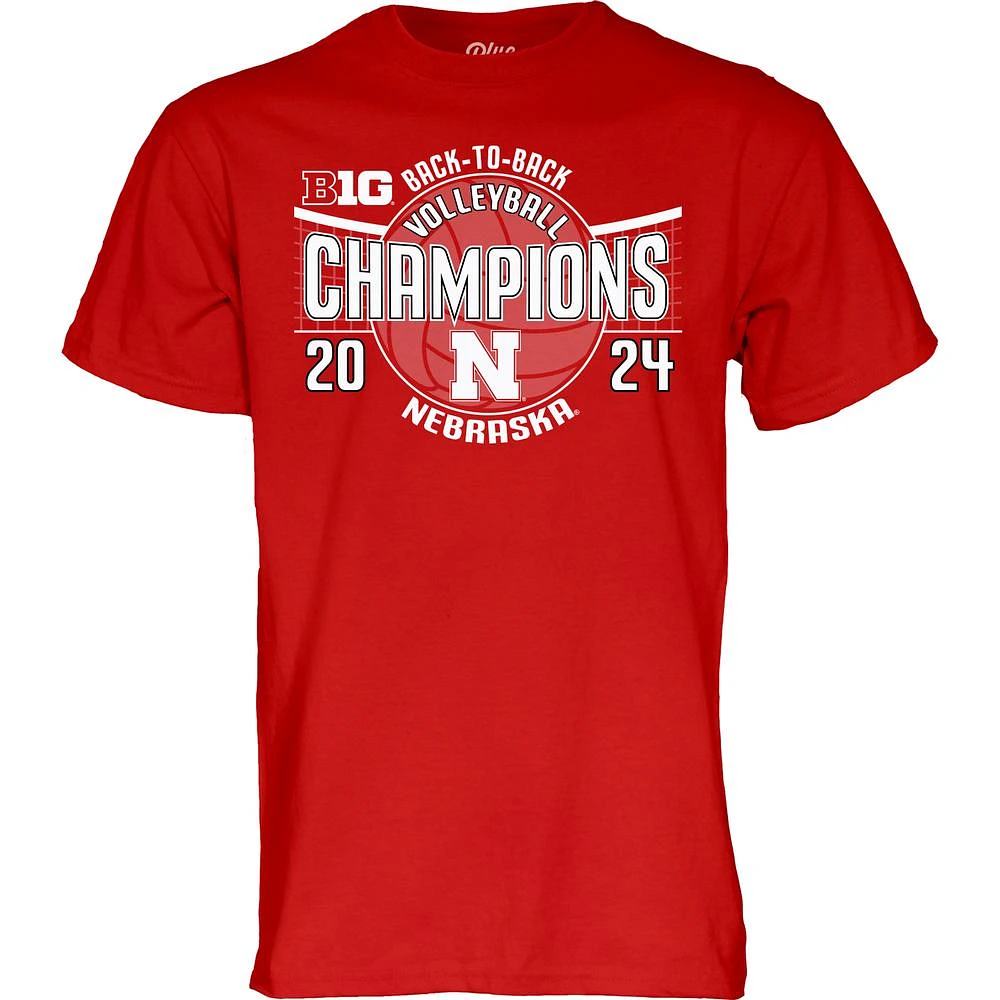 Nebraska 2024 Volleyball Back2Back Big 10 Champs Tee