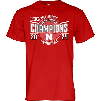 Nebraska 2024 Volleyball Back2Back Big 10 Champs Tee