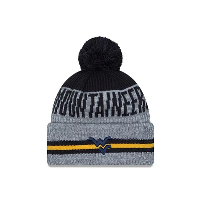 West Virginia New Era Runner Pom Knit Beanie