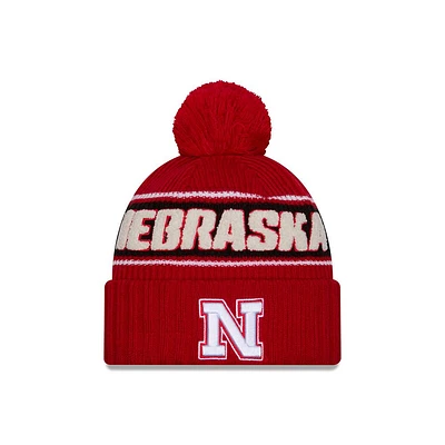 Nebraska New Era Sport Pom Knit Beanie