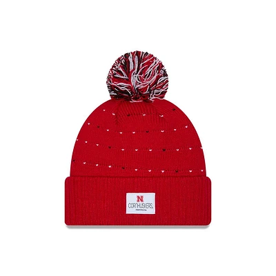 Nebraska New Era YOUTH Labeled Pom Knit Beanie