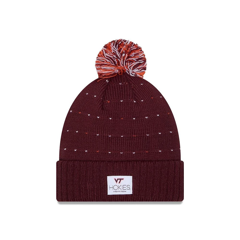 Virginia Tech New Era YOUTH Labeled Pom Knit Beanie