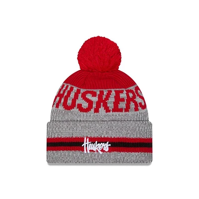 Nebraska New Era YOUTH Runner Pom Knit Beanie