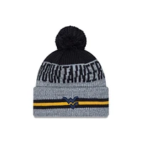 West Virginia New Era YOUTH Runner Pom Knit Beanie