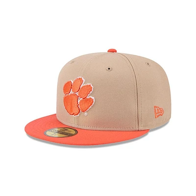 Clemson New Era 5950 Flat Bill Fitted Cap