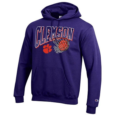 Clemson Champion Wordmark Basketball Net Logo Hoodie