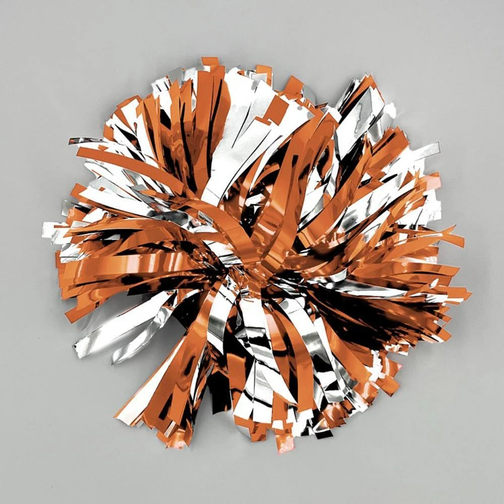 Orange and White Go Team Spirit Wrist Pom