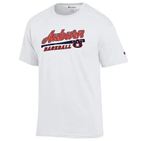 Auburn Champion Script Baseball Bat Logo Tee