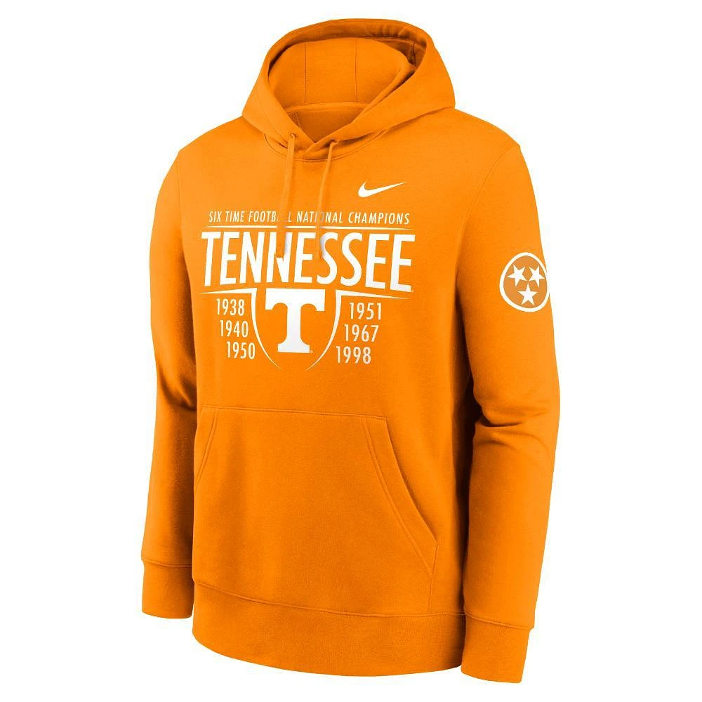 Tennessee Nike Football National Champion List Club Fleece Hoodie