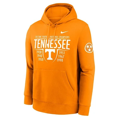 Tennessee Nike Football National Champion List Club Fleece Hoodie