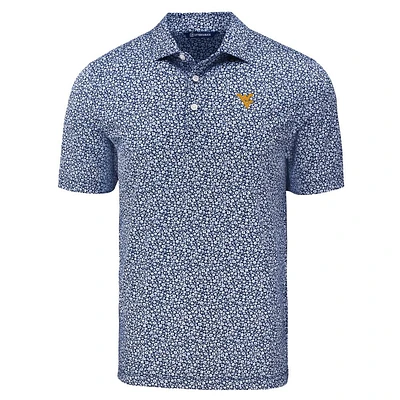 West Virginia Cutter & Buck Pike Eco Flora Print Polo