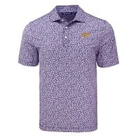 LSU Cutter & Buck Silhouette Pike Eco Flora Print Polo