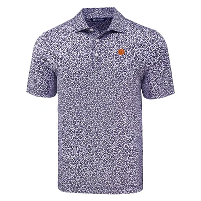 Clemson Cutter & Buck Pike Eco Flora Print Polo