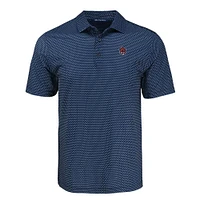 Auburn Cutter & Buck Vault Cartoon Pike Eco Shadow Check Print Polo