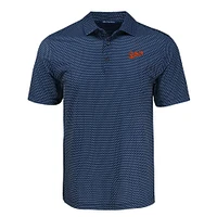 Auburn Cutter & Buck Vault Script Pike Eco Shadow Check Print Polo