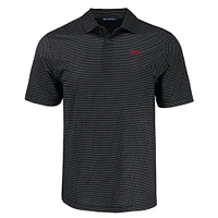 Nebraska Cutter & Buck Script Pike Eco Shadow Check Print Polo