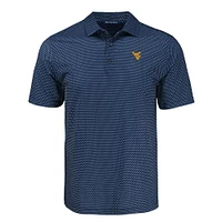 West Virginia Cutter & Buck Pike Eco Shadow Check Print Polo