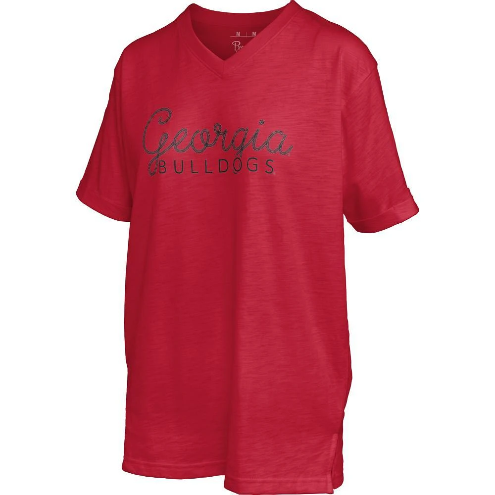 Georgia Pressbox Chain Stitch Pensacola Relaxed Fit V Neck Tee