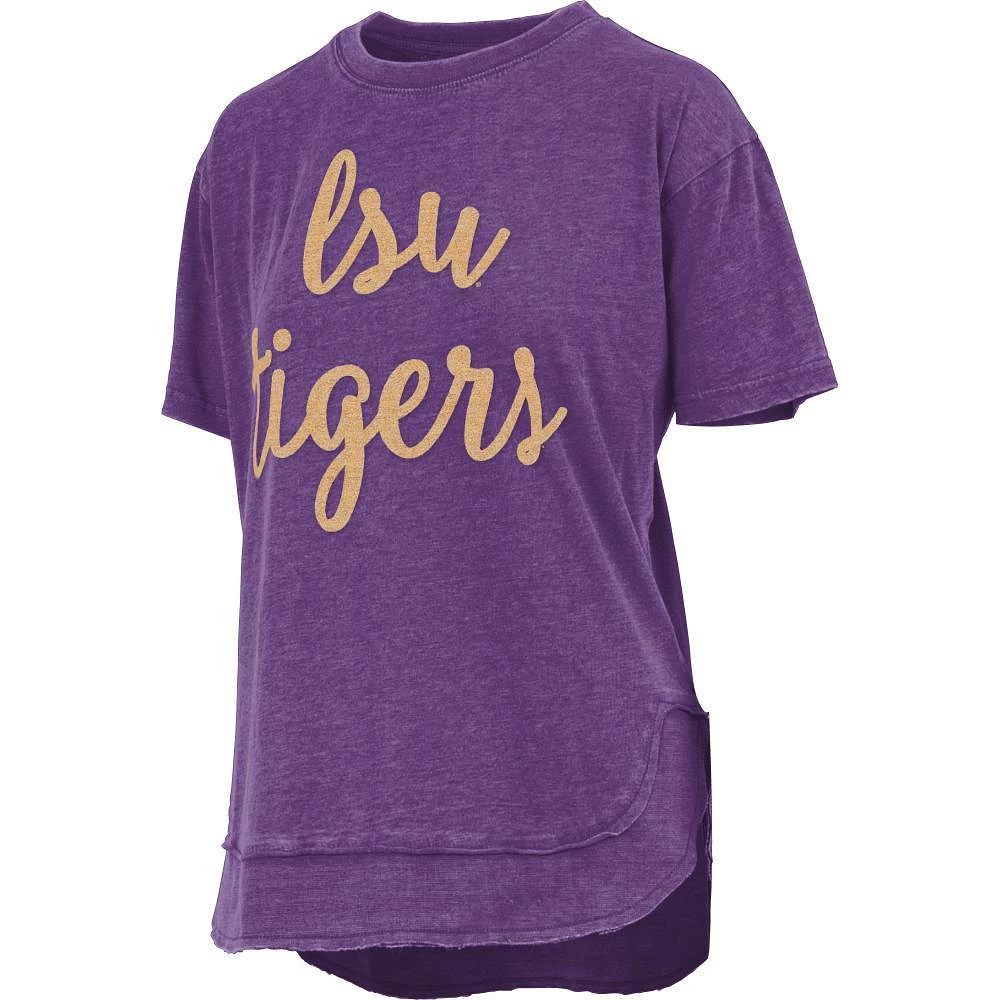 LSU Pressbox Chelsea Embroidered Chenille Script Tee