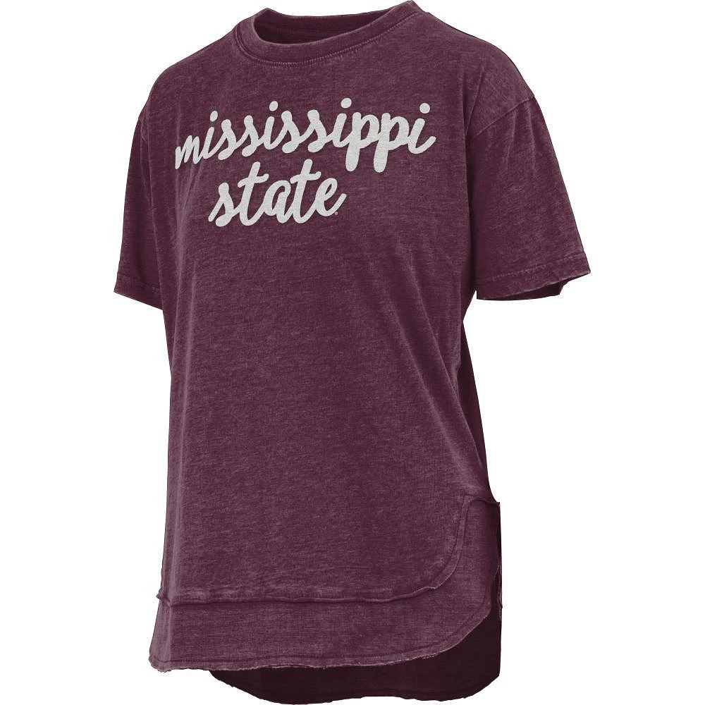 Mississippi State Pressbox Chelsea Embroidered Chenille Script Tee