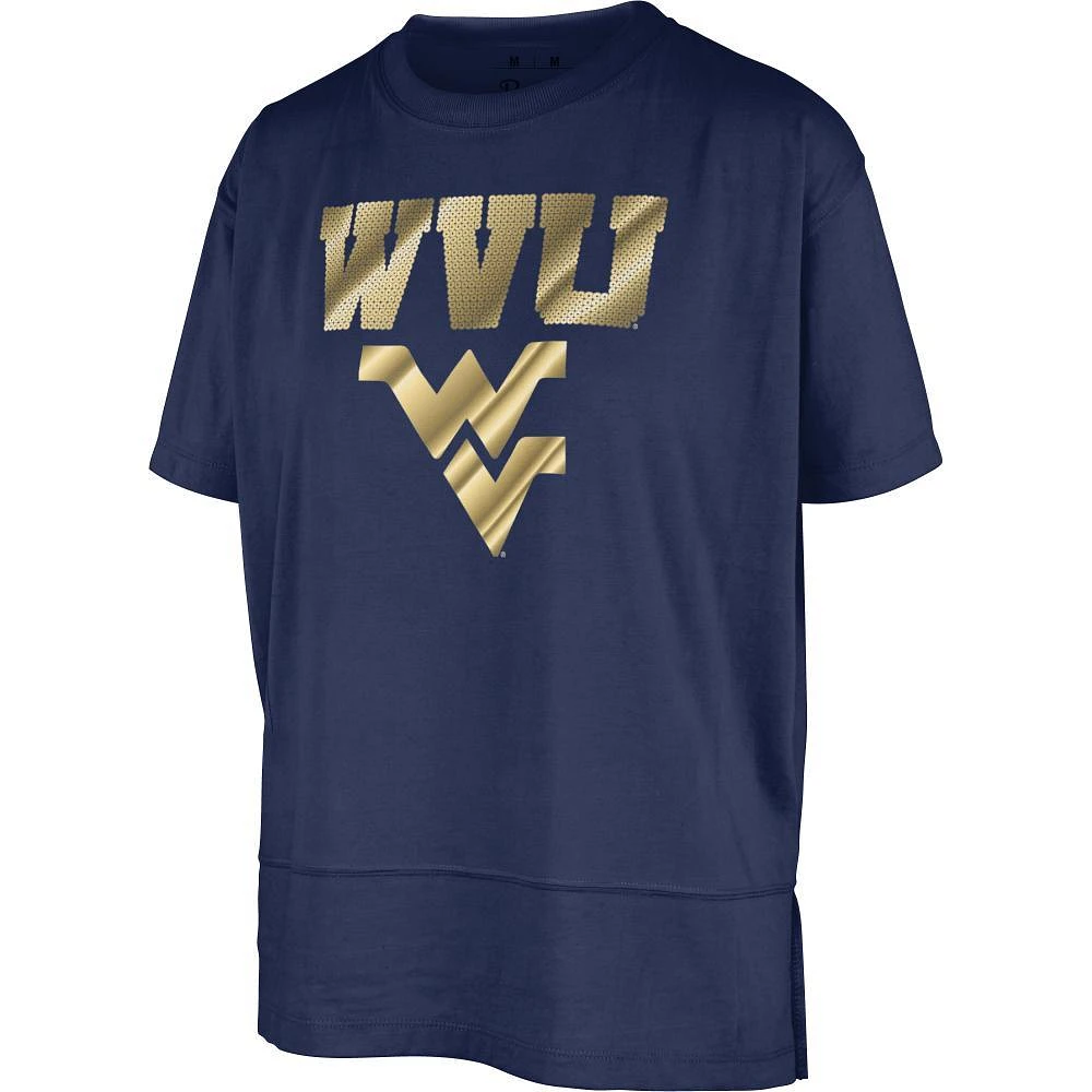 West Virginia Pressbox Teagan Sunshine Sequin and Foil Tee